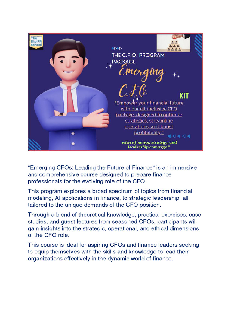 The Cfo Program Package Pdf Chief Financial Officer Capital Budgeting