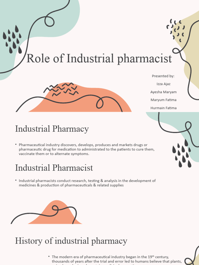 Role of Industrial Pharmacists | PDF | Pharmacy | Pharmaceutical Sciences