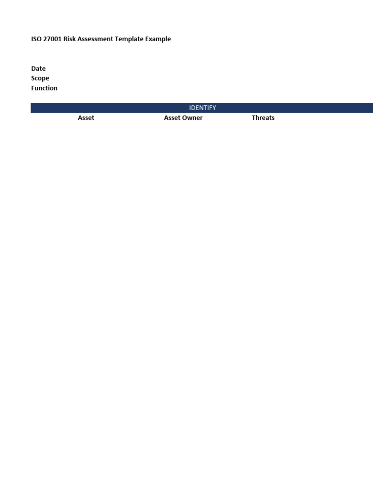 ISO 27001 Risk Assessment Template | PDF