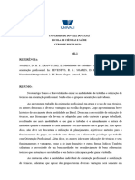 M1.1 Referência:: Universidade Do Vale Do Itajaí Escola de Ciências E Saúde Curso de Psicologia