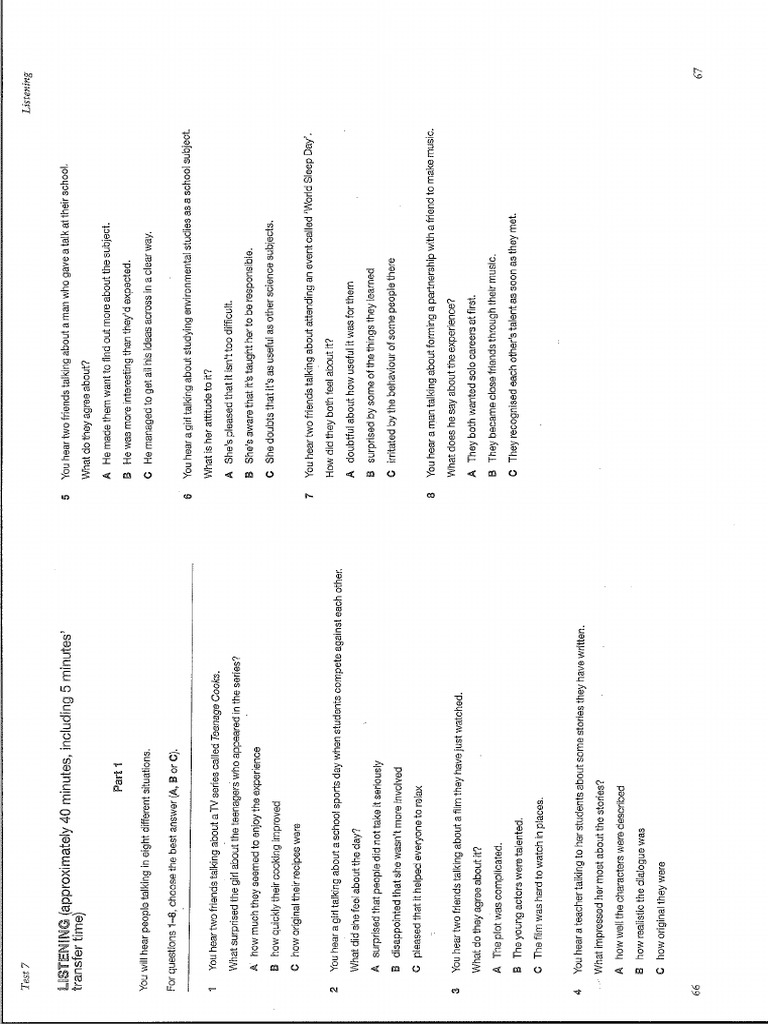 First Fs 2 Test 7 Listening | PDF