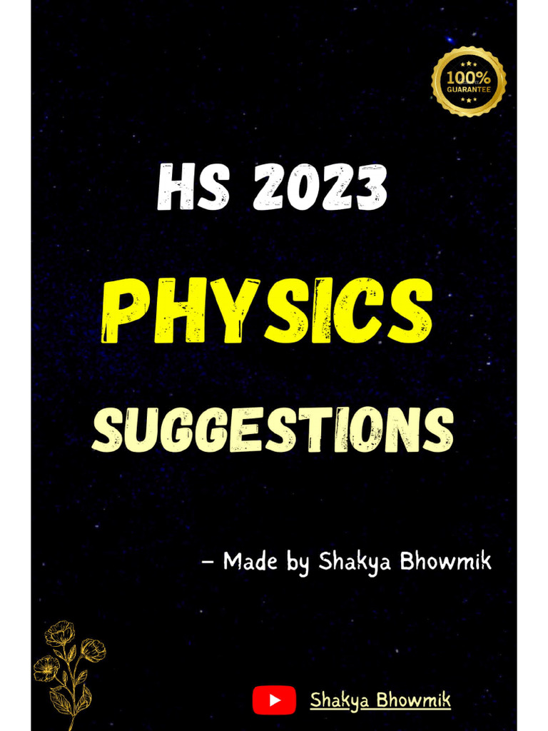 HS 2023 Physics Suggestions Guide | PDF