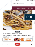 Sun-Dried Tomato and Mushroom Pasta