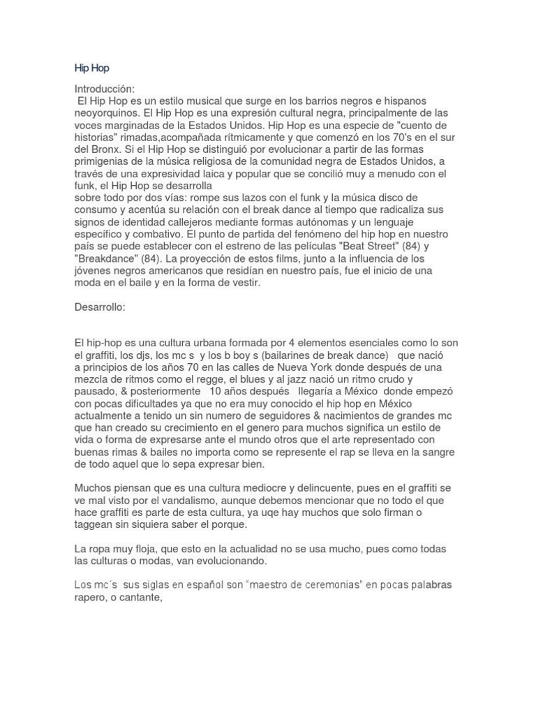 Evolución del Hip Hop en México | PDF | Jay Z | Música hip-hop