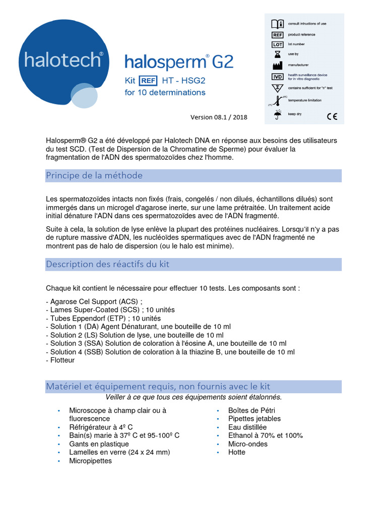 Notice Halosperm G2 | PDF | Sperme | Sciences physiques