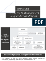 Hematuria Treatment Management and Required Consultations