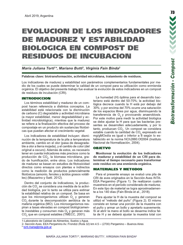 Compost de Residuos de Incubación de Aves - Torti Et Al - RTA INTA ...