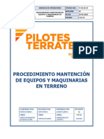 P-23110-03 Procedimiento Mantención de Equipos y Maquinarias en Terreno - Comentado