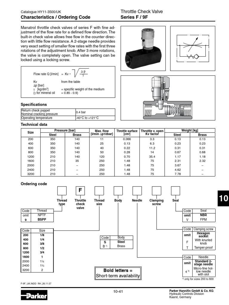 Trottle Check Valves F-9F - UK | PDF | Valve | Civil Engineering