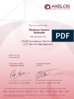 Certificado ITIL® Foundation Certificate