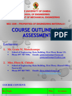MEC 2309 Lecture 00 - Course Outline and Assessment