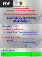 MEC 2309 Lecture 00 - Course Outline and Assessment