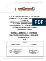Plan de Contingencia para Transporte de RRPP - ECOSEM HCCA - 2020 Rev2