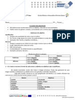 PT - 5ºano - Ficha - Trabalho - Adjetivos .