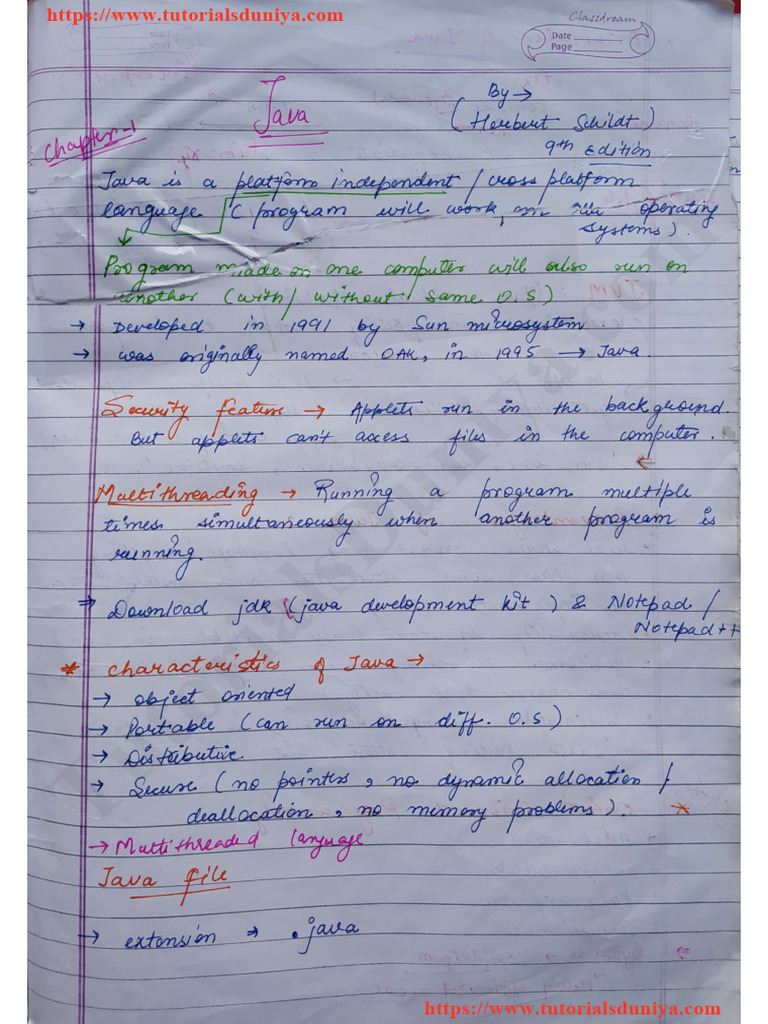 Complete Java Notes (Handwritten) | PDF