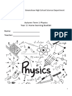 Physics Question Sheet