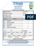 L J Institute of Pharmacy Bachelor of Pharmacy Provisional Semester Grade Report