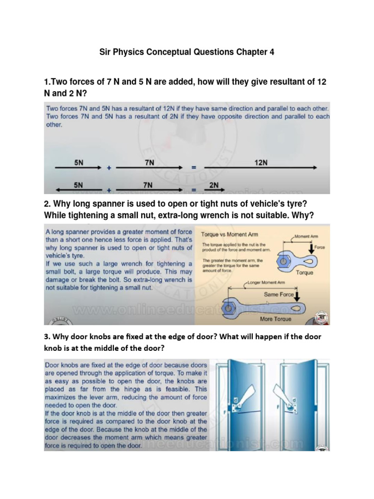 Conceptual Physics Questions on Forces | PDF | Language Arts & Discipline