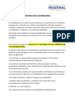 Derechos de Los Contribuyentes - D. Tributario