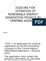 Register Renewable Projects & Issue RECs Central Agency