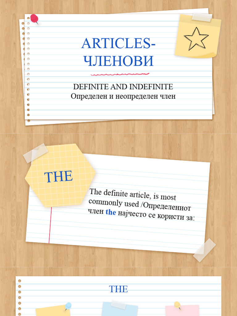 Presentation Definite And Indefinite Article Pdf