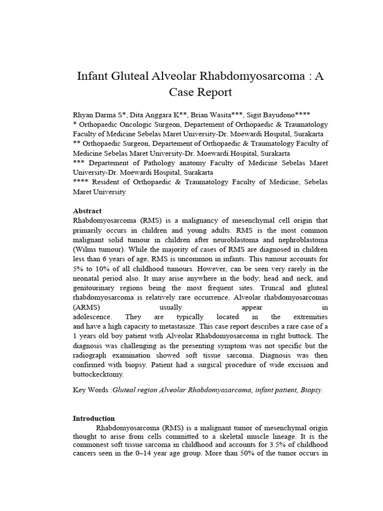 Rhabdomyosarcoma | PDF | Anatomy | Clinical Medicine