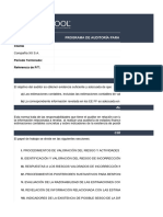 Programa de auditoria para evaluar estimaciones contables