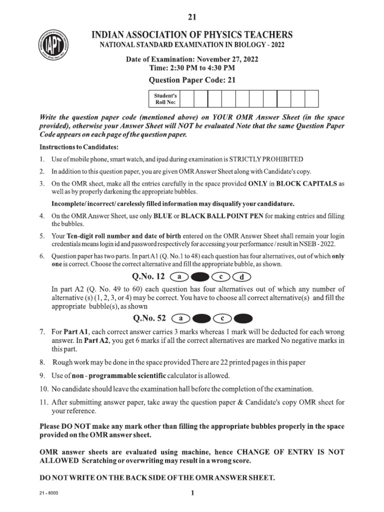 Nseb 2022 23 Part I | PDF