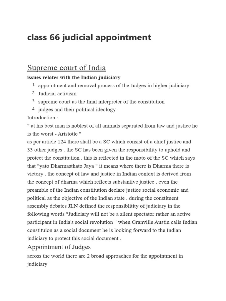Judicial Appointment PDF Judiciaries Supreme Court Of India