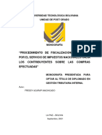 Procedimiento de Fiscalizacion Efectuado Por El Servicio de Impuestos Nacionales Hacia Los Contribuyentes Sobre Las Compras Efectuadas