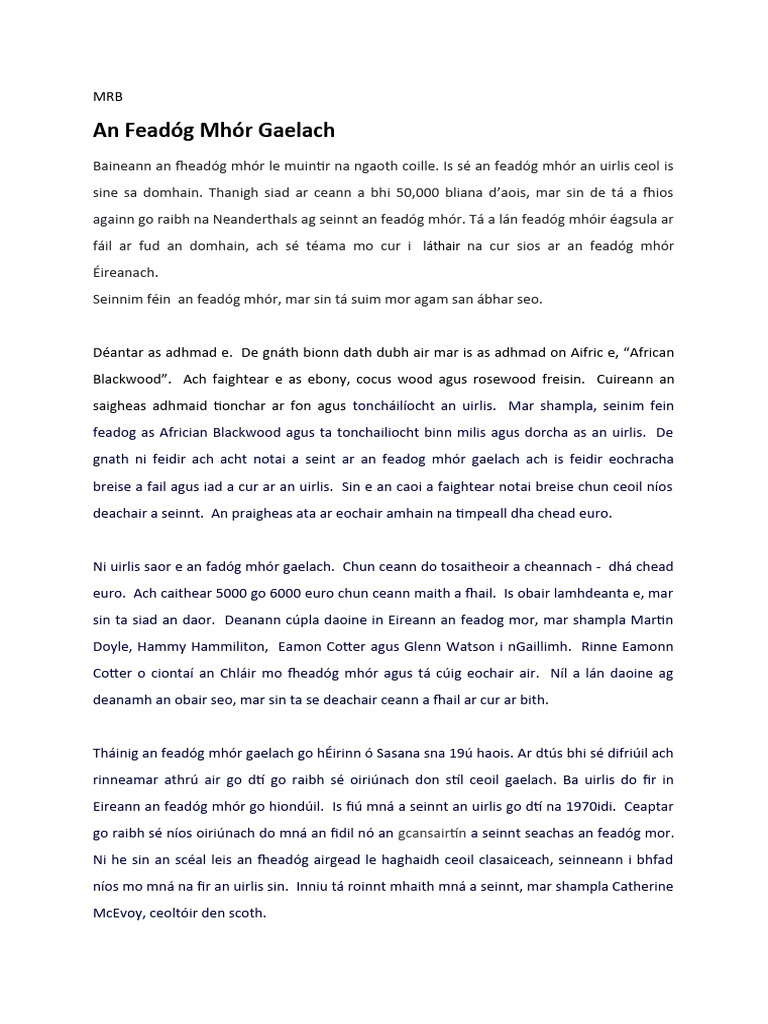 CBA Irish | PDF