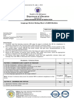 Language Evaluation Rating Sheet of ADM Modules