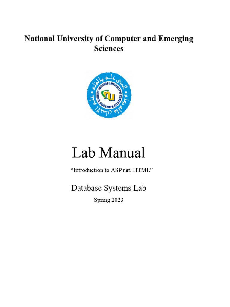Lab Manual Intro To ASP - Net, HTML | Download Free PDF | Html | Html ...