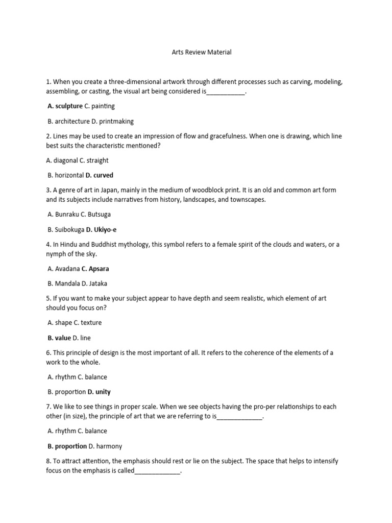 Arts Review Material PDF Paintings The Arts