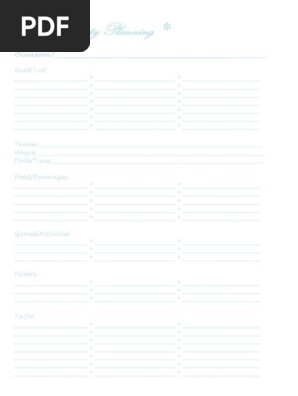 bINDER Party Planning
