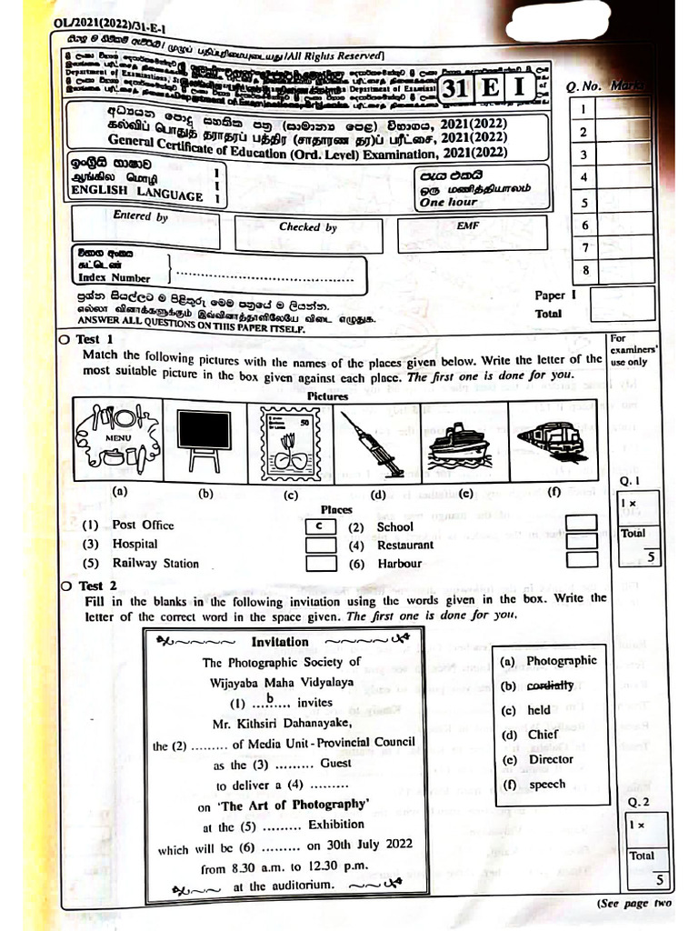 2021 O L HOME SCIENCE PAPER PDF DOWNLOAD visual data 2