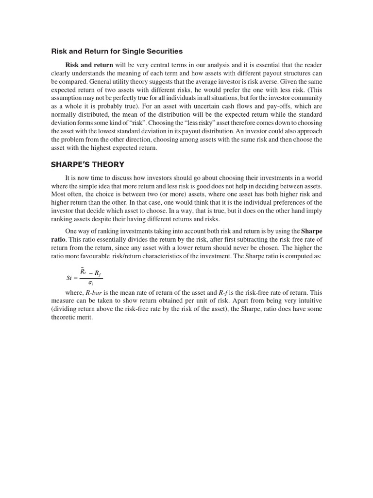 Risk and Return Analysis of Securities | PDF | Financial Risk | Beta ...