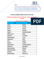 Licence Excellence Madice - TN Pour Affichage - Liste Admis À Passer Test Oral