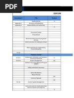 Document Master List