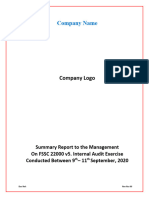 FSSC Internal Audit Summary Report