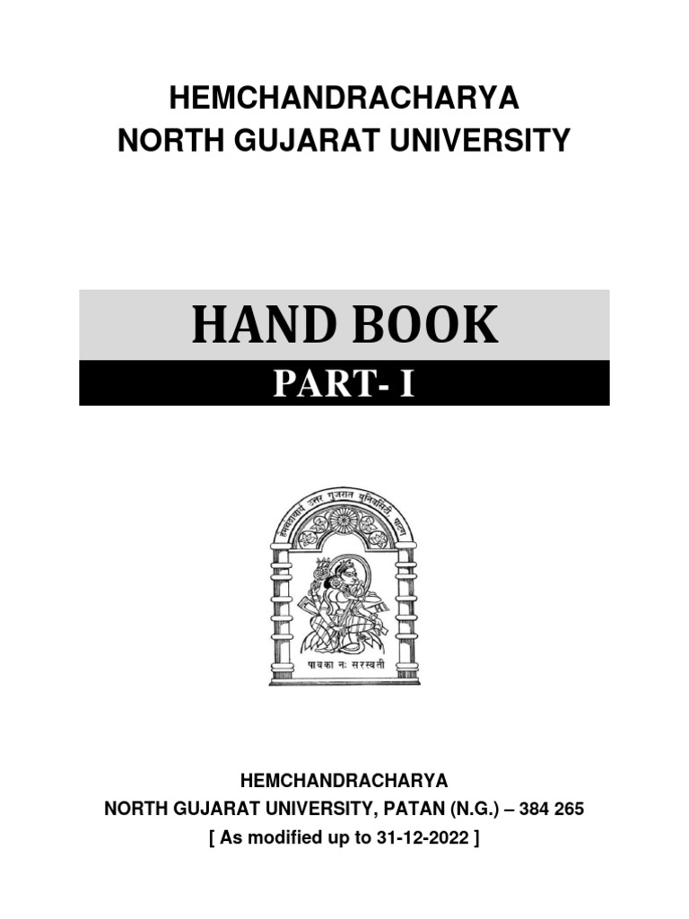 Hemchandracharya North Gujarat University PDF Academic Degree