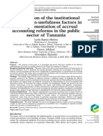 Investigation of The Institutional and Decision-Usefulness Factors in The Implementation of Accrual Accounting Reforms in The Public Sector of Tanzania