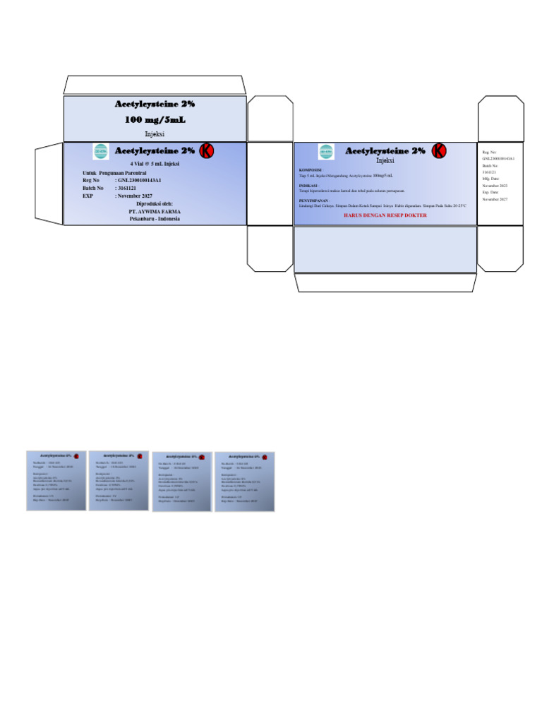 Acetylcysteine Injeksi untuk Terapi Mukus | PDF