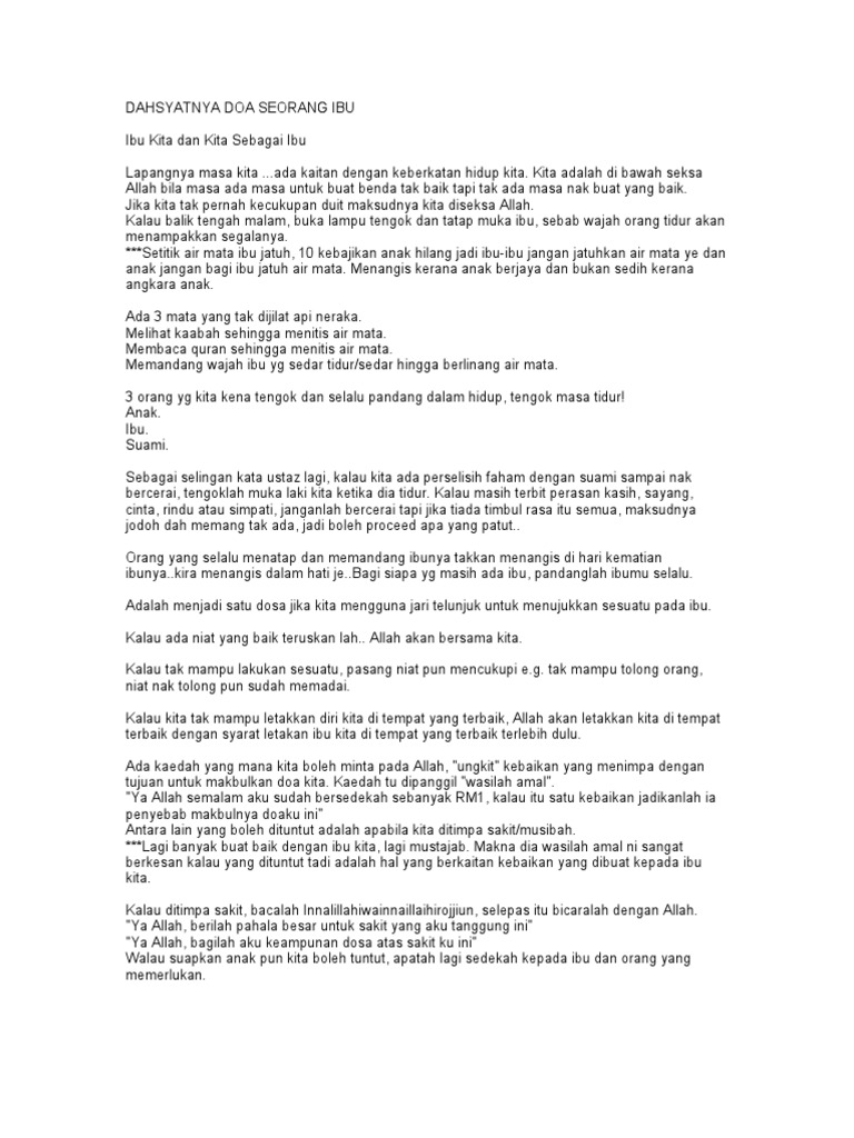 Dahsyatnya Doa Seorang Ibu Pdf