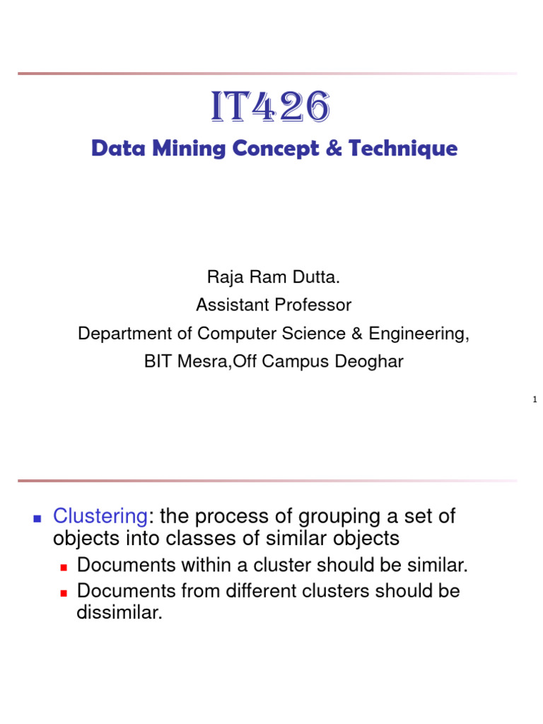 Clustering | PDF | Cluster Analysis | Applied Mathematics
