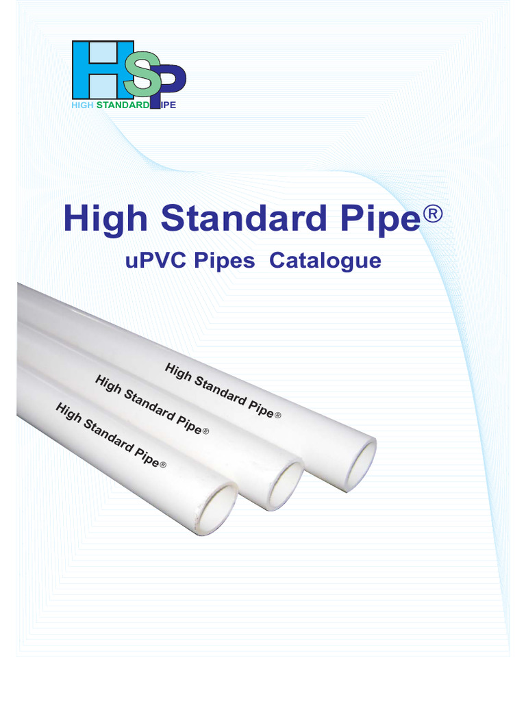 High Standard Pipe uPVC Pipes Catalogue PDF Polyvinyl Chloride