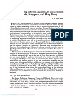 The Relationship Between Chinese Law and Common Law in Malaysia Singapore and Hong Kong