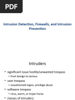 Intrusion Detection, Firewalls, and Intrusion Prevention