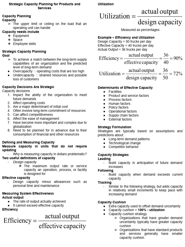 Strategic Capacity Planning Essentials | PDF | Outsourcing | Economies ...