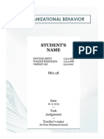 ORGANIZATIONAL BEHAVIOR Assignment PDF